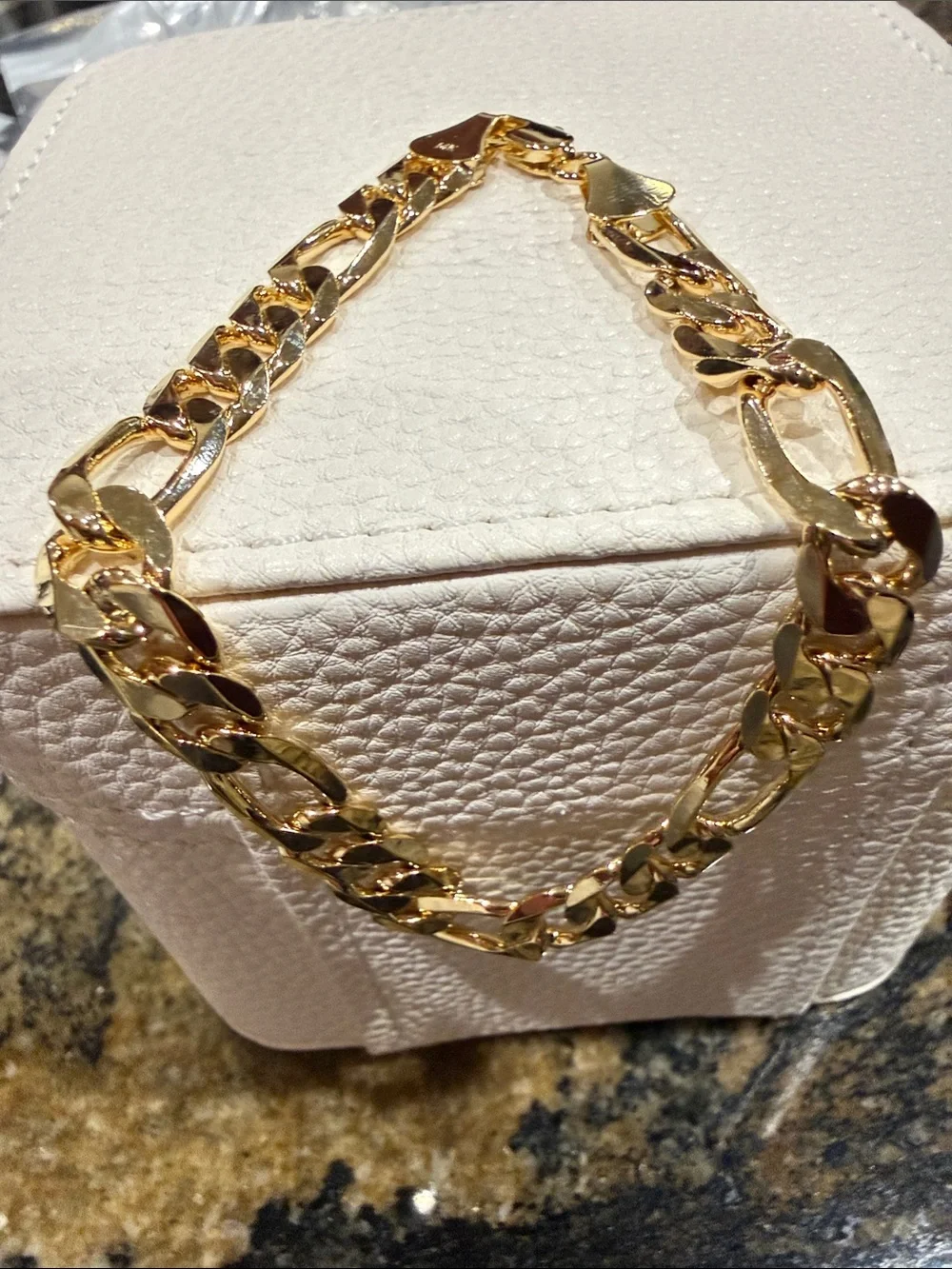 14K Gold-Filled Figaro Link Chain Bracelet - 9”